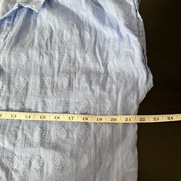 Hester & Orchard Shirt Top Womens XL Blue Sleeveless Eyelet Lightweight Cottage - Picture 11 of 12